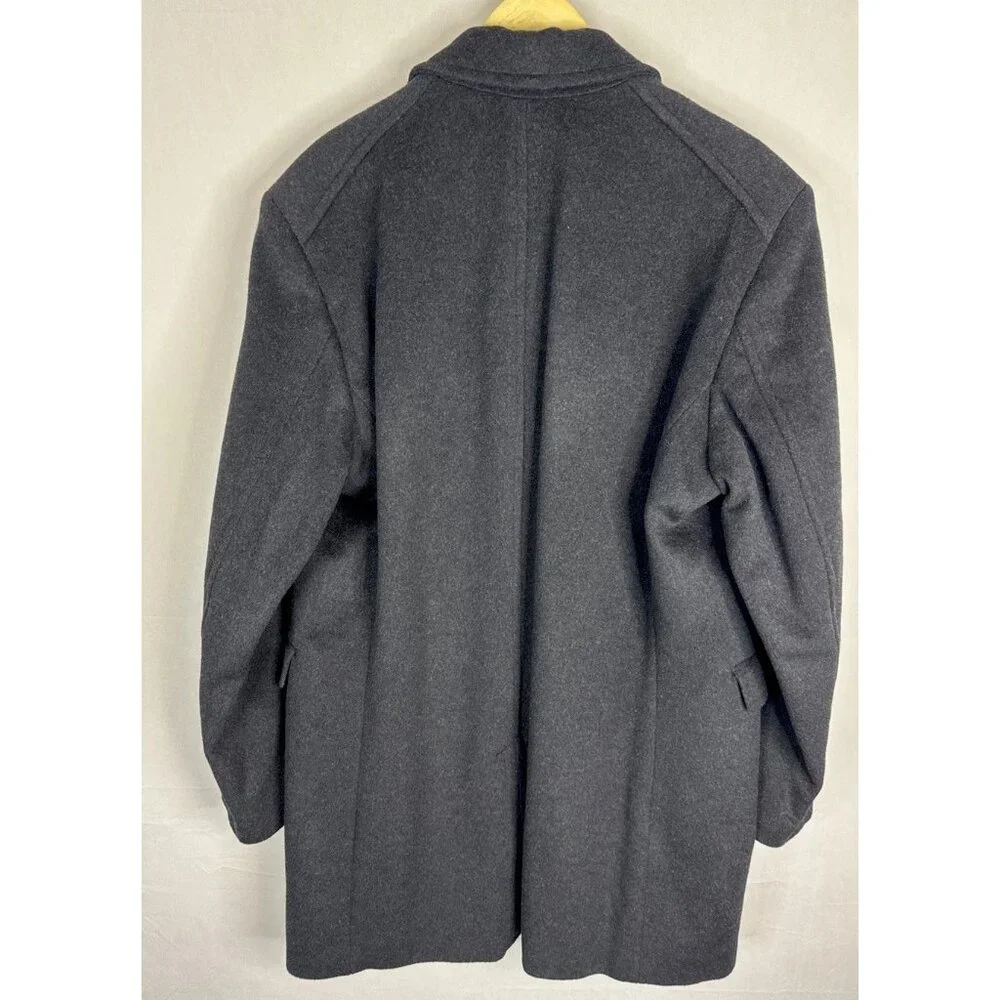 Banana Republic Wool Cashmere Coat Men's‎ XL Black Dark Gray Overcoat